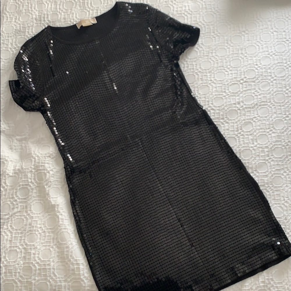 Michael by Michael Kors Black Sequin Dress